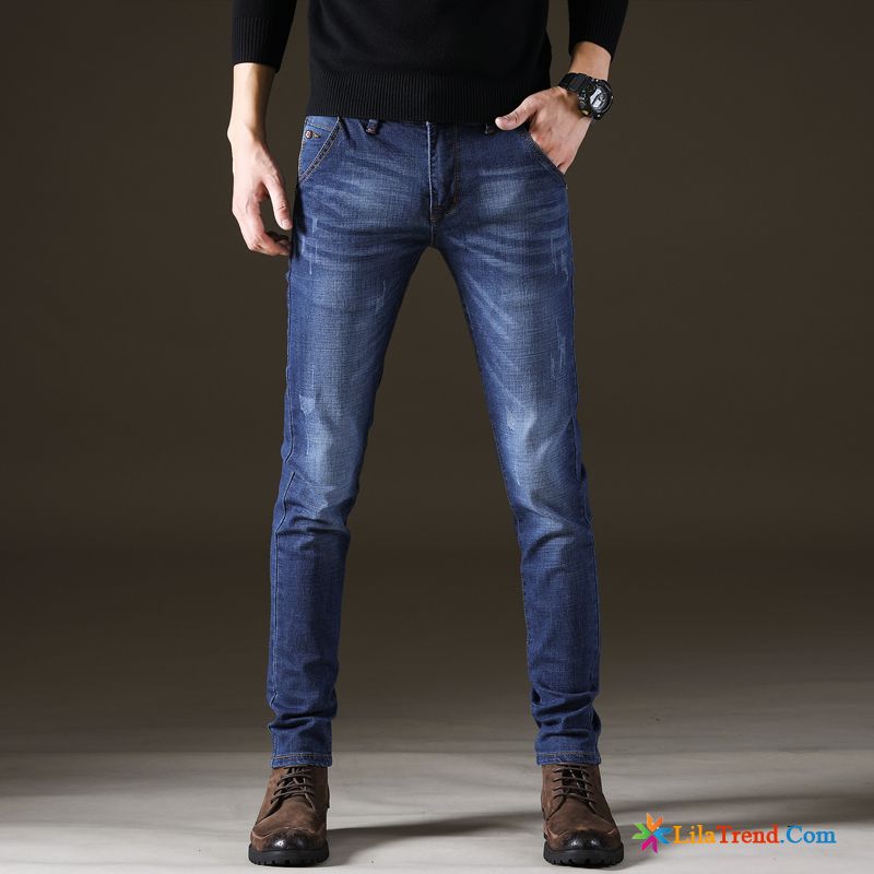 Herren Jeans Gerader Schnitt Elastisch Jeans Teenager Herren Feder Günstig