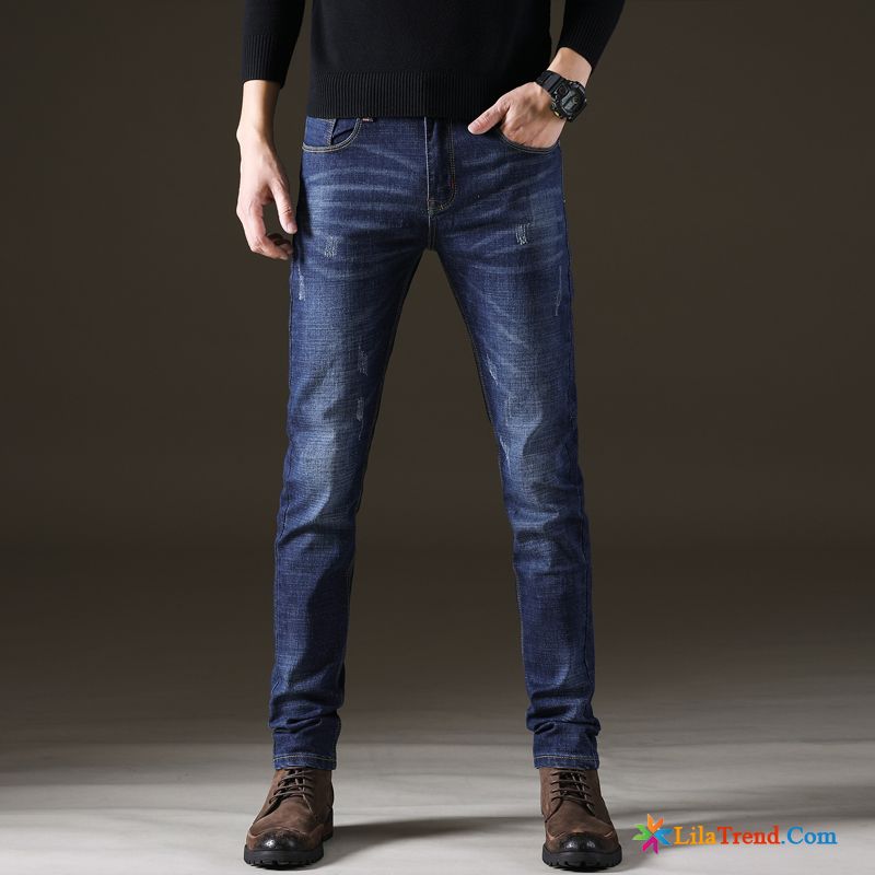 Herren Jeans Gerader Schnitt Elastisch Jeans Teenager Herren Feder Günstig