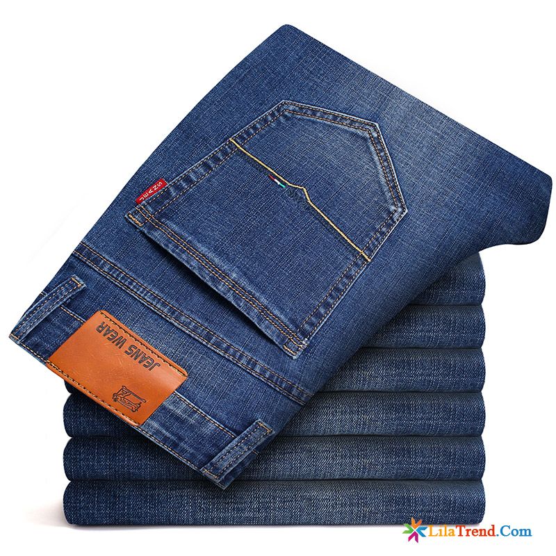 Herren Jeans Gummizug Winter Jugend Hosen Blau Freizeit Günstig