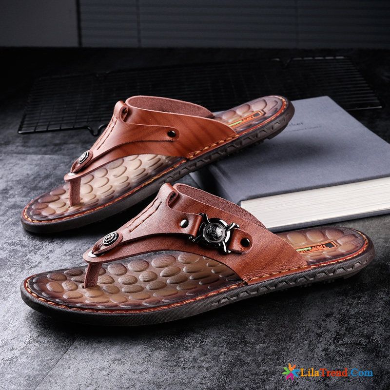 Herren Lammfell Hausschuhe Rutschsicher Flip Flops Neue Strand Weiche Sohle Günstig