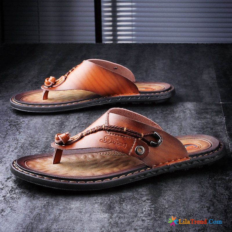 Herren Lammfell Hausschuhe Rutschsicher Flip Flops Neue Strand Weiche Sohle Günstig