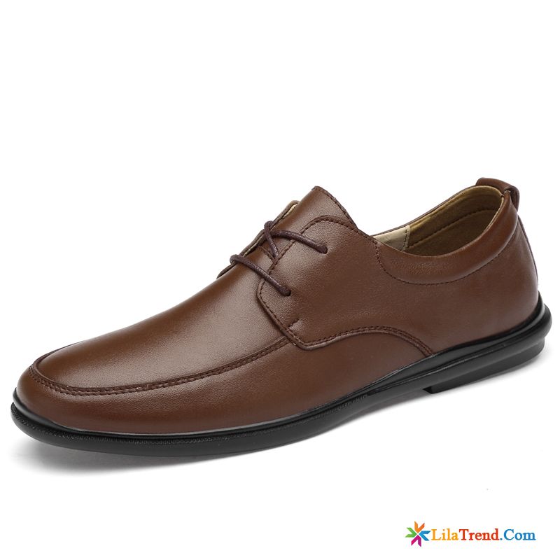 Herren Leder Schuhe British Schuhe Casual Runde Zehe Echtleder Günstig