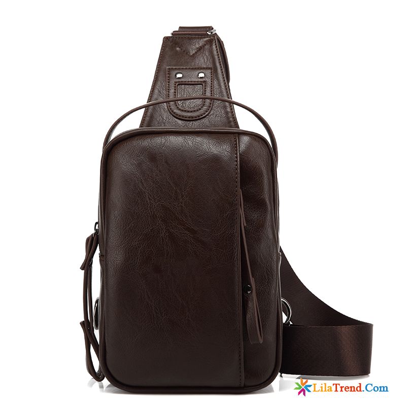 Herren Leder Umhängetasche Draussen Trend Messenger-tasche Herren Brustpackung Günstig