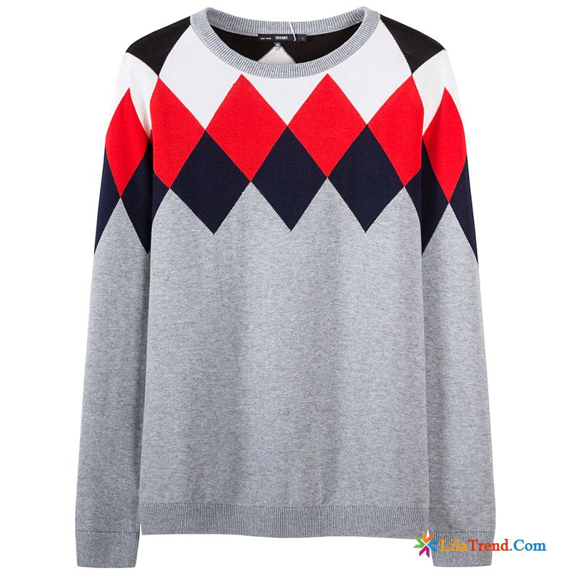 Herren Marken Pullover Mantel Herren Pullover Kontrastfarbe Freizeit Günstig