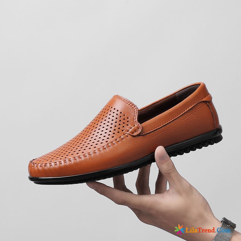 Herren Offene Schuhe Lindgrün Hohl Casual Atmungsaktiv Mokassins Schuhe