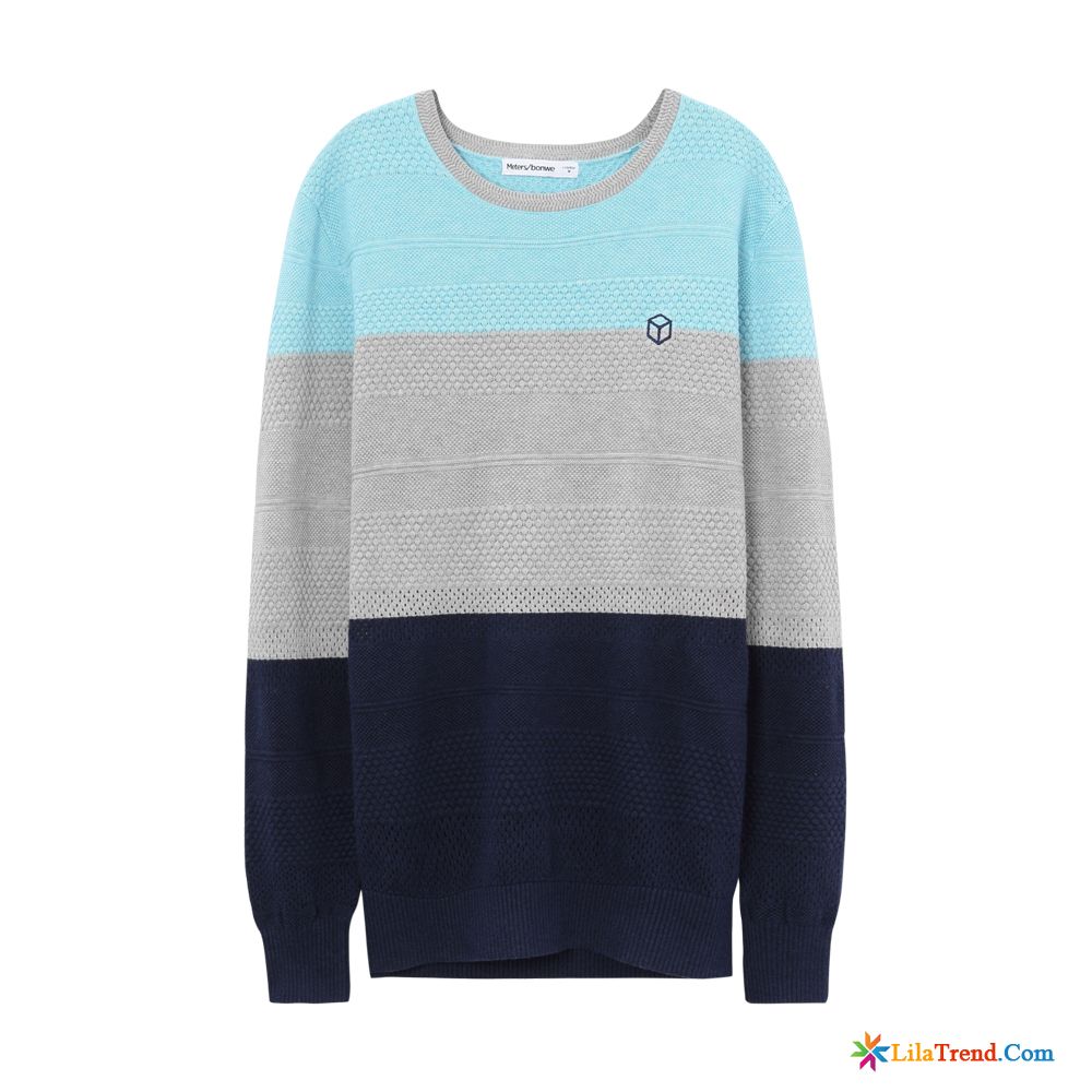 Herren Pullover Reißverschluss Strickwaren Mesh Rundausschnitt Trend Feder Kaufen