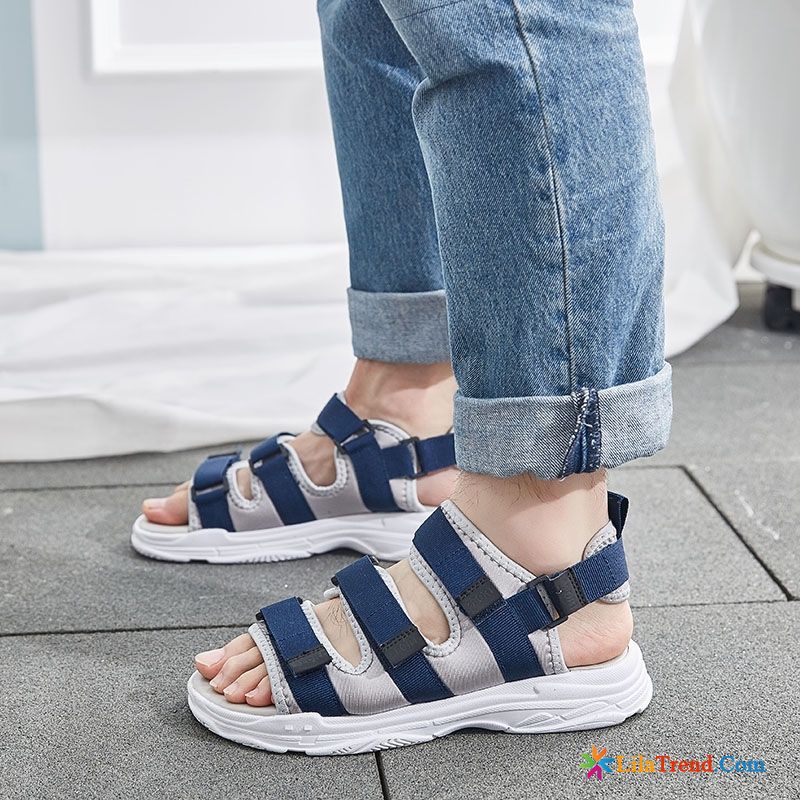 Herren Sandalen Feder Blau Strand Casual Teenager Kaufen