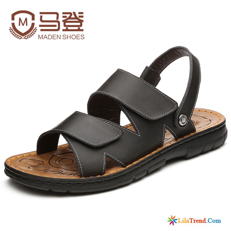 Herren Sandalen Modisch Orangenfarbig Casual Sommer Schuhe Neue Echtleder Verkaufen