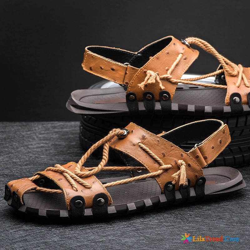 Herren Sandalen Schwarz Neue Sandalen Braun Rom Rutschsicher Günstig