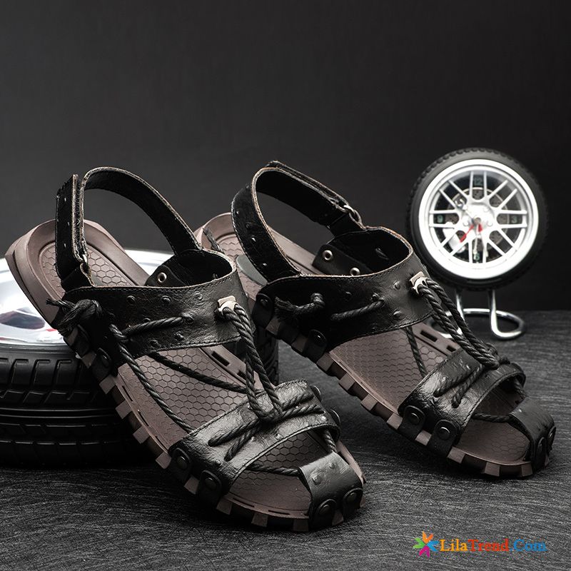 Herren Sandalen Schwarz Neue Sandalen Braun Rom Rutschsicher Günstig