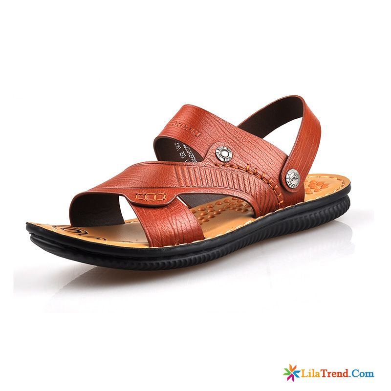 Herren Schlappen Leder Casual Sandalen Schuhe Sommer Strand Verkaufen