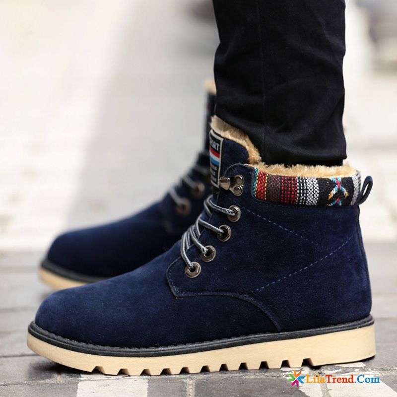 Herren Sommer Rosarot Lederschuhe Stiefel Plus Samt Thermische Baumwolle Schuhe Günstig