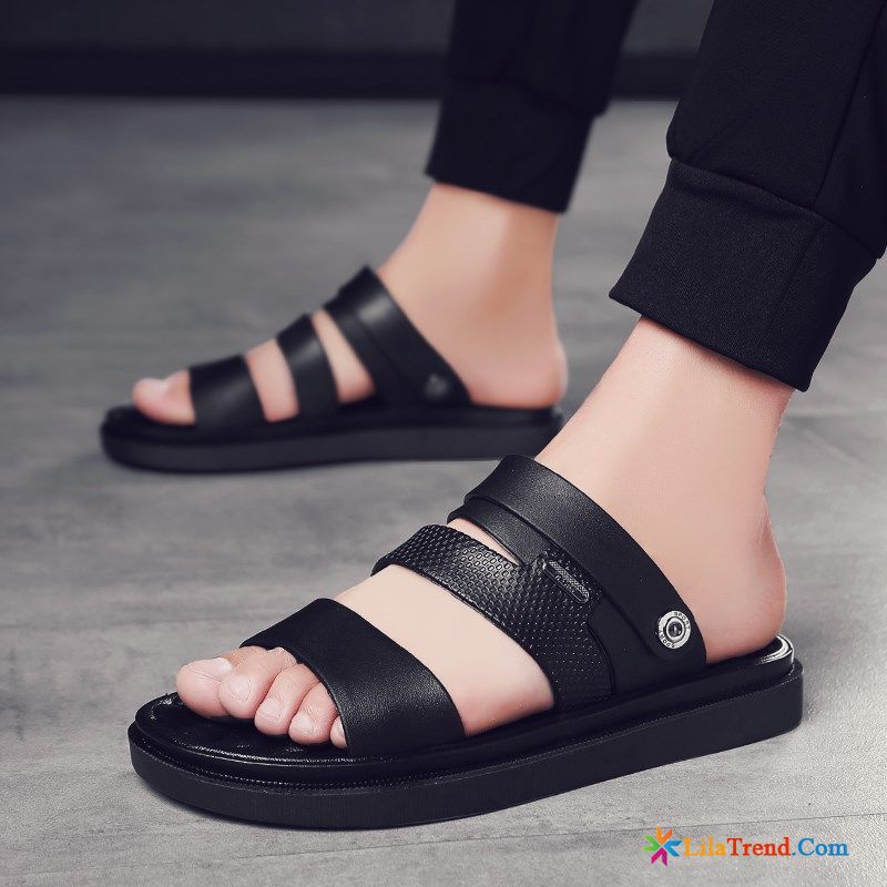 Herren Sommerschuhe Persönlichkeit Sommer Schwarz Sandalen Outwear Billig