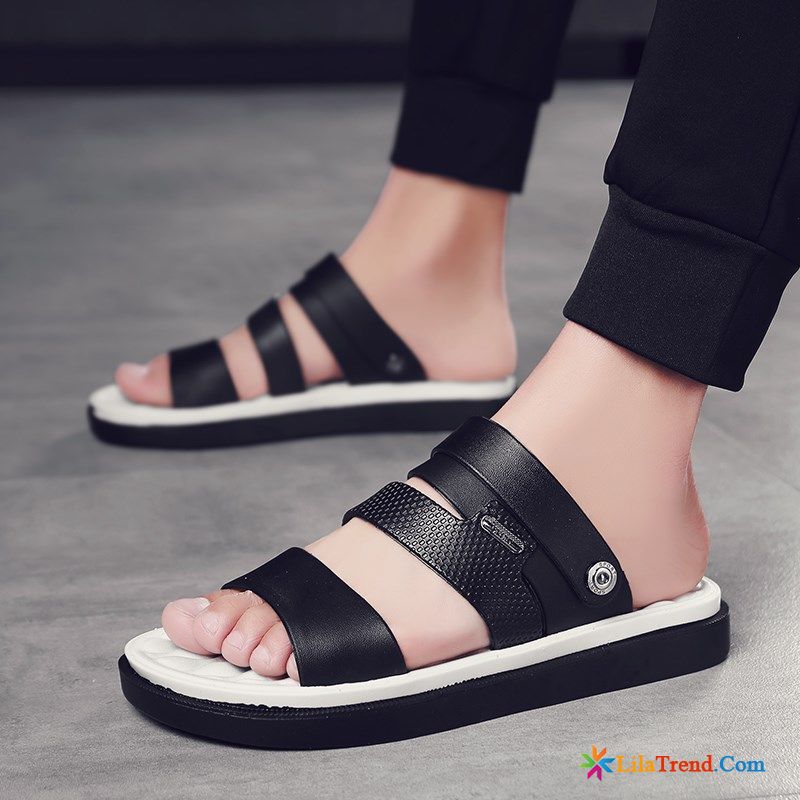 Herren Sommerschuhe Persönlichkeit Sommer Schwarz Sandalen Outwear Billig