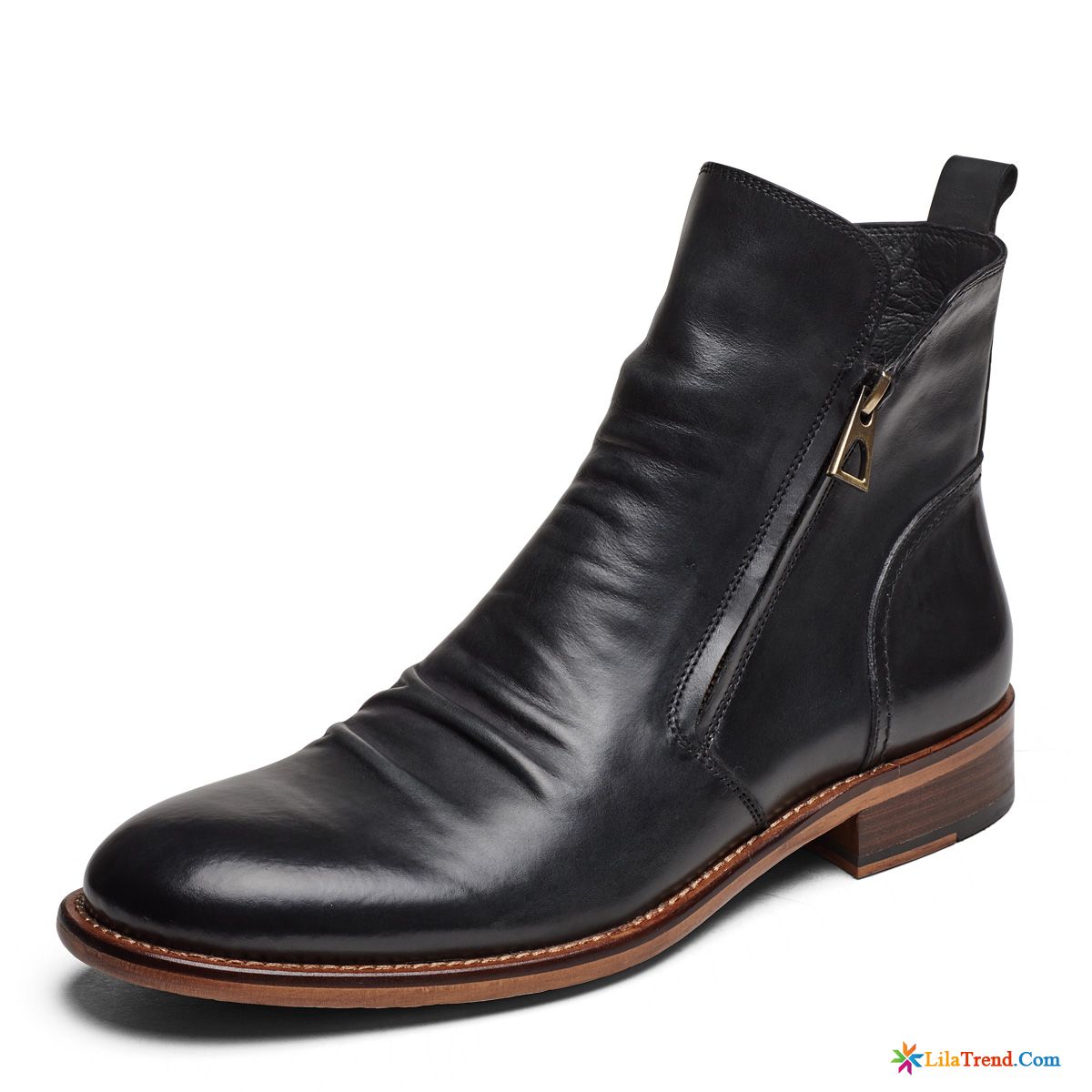 Herren Stiefeletten Schwarz Hohe Stiefel Retro Kurze Stiefel Martin Stiehlt Billig