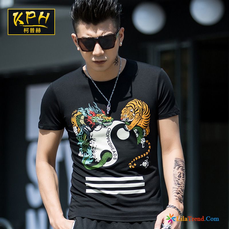 Herren T Shirt Mit Gummibund Trend Tiger Hülse Drucken Drache Billig