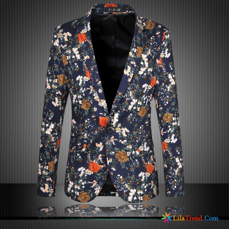 Herrenblazer Schwarz Günstig Blume Neu Anzüg Herren Mode Kaufen