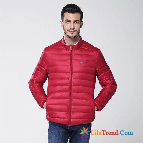 Hochwertige Daunenjacke Herren Licht Freizeit Stehkragen Herren Daunenjacke