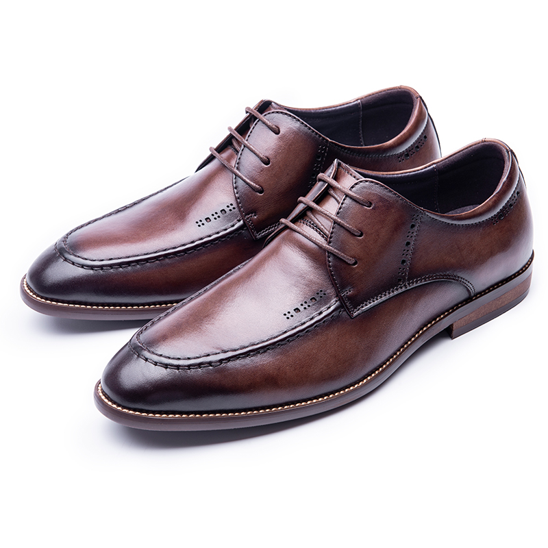 Hochzeit Schuhe Herren Dunkelblau Retro Lederschuhe Braun Formeller Anzug Oberleder Sale