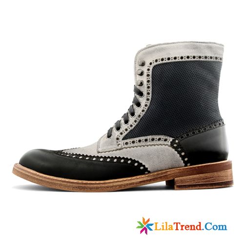 Hochzeitsschuhe Herren Schwarz Trend Stiefel Schuhe Retro Martin Stiehlt Billig