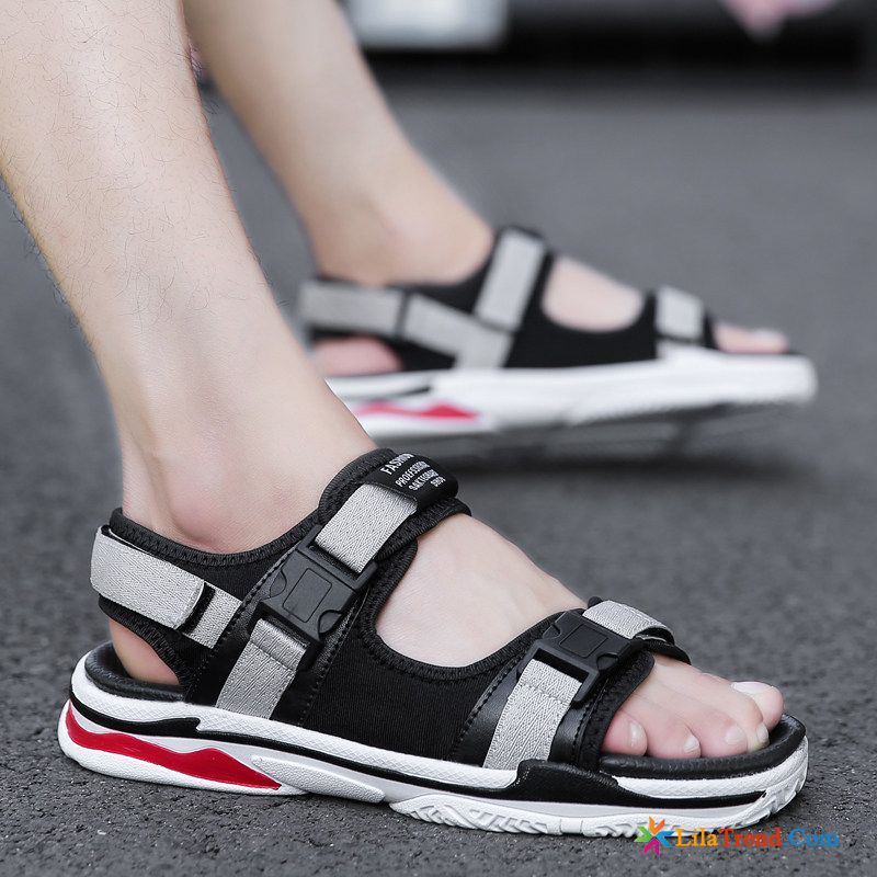 Italienische Herren Sandalen Leder Neue Draussen Casual Schüler Rot Günstig