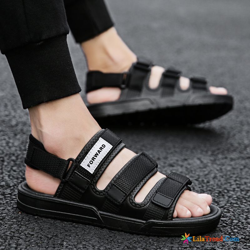 Italienische Herren Sandalen Sandalen Persönlichkeit Outwear Allgleiches Schwarz Verkaufen