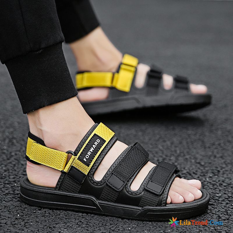 Italienische Herren Sandalen Sandalen Persönlichkeit Outwear Allgleiches Schwarz Verkaufen