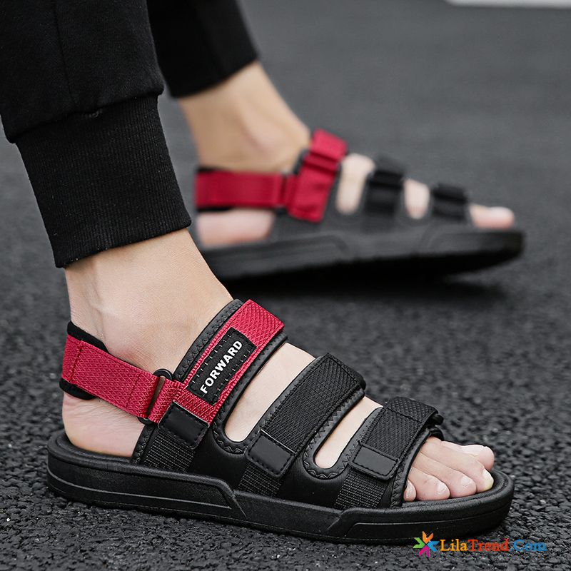 Italienische Herren Sandalen Sandalen Persönlichkeit Outwear Allgleiches Schwarz Verkaufen