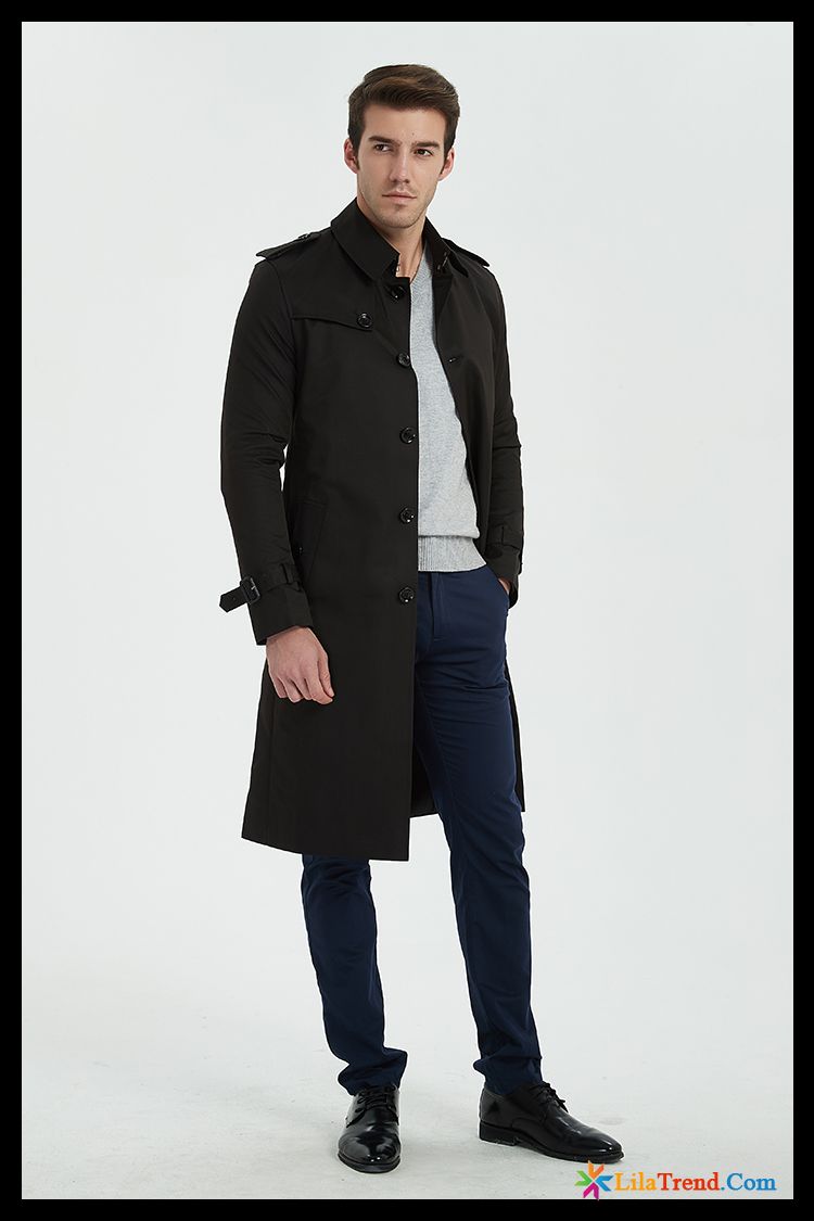 Jacke Herren Herbst Revers Braun Mäntel Britischen Herbst Billig