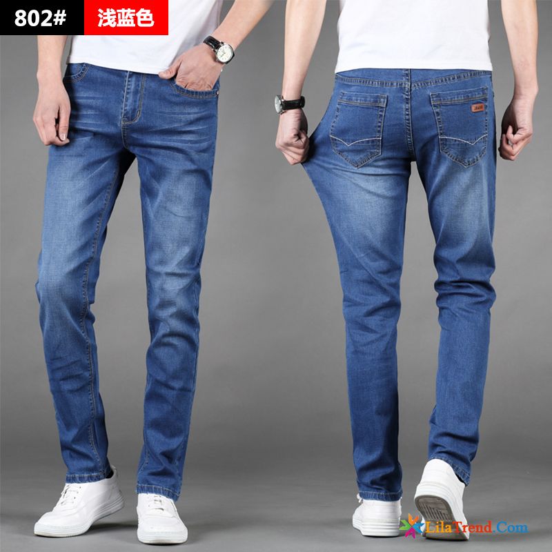 Jeans Biker Style Herren Neu Sommer Dünn Gerade Freizeit