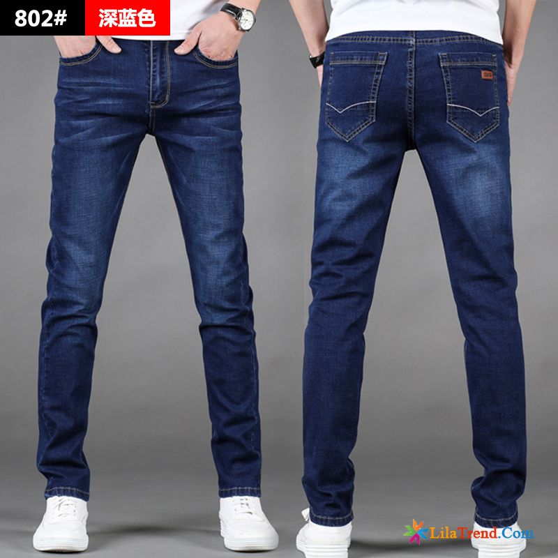 Jeans Biker Style Herren Neu Sommer Dünn Gerade Freizeit