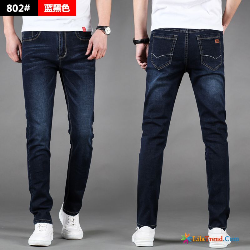 Jeans Biker Style Herren Neu Sommer Dünn Gerade Freizeit