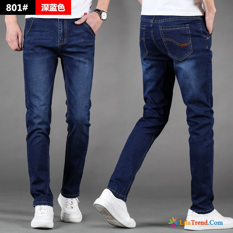 Jeans Biker Style Herren Neu Sommer Dünn Gerade Freizeit