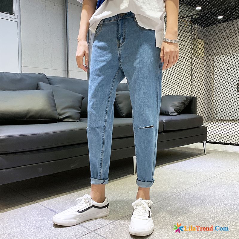 Jeans Herren Jeans Trend Allgleiches Trendmarke Schmales Bein Kaufen