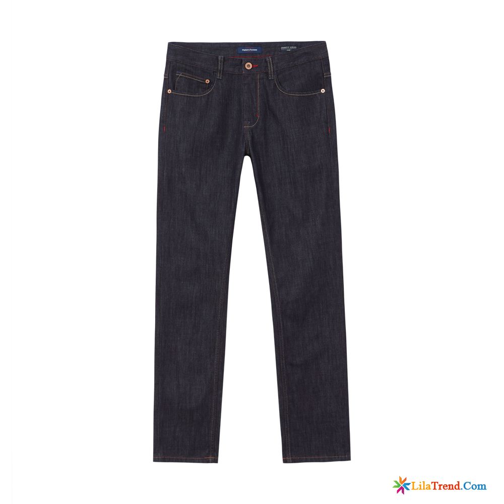 Jeans Herren Regular Fit Türkis Herren Freizeit Herbst Elastisch Feder Billig