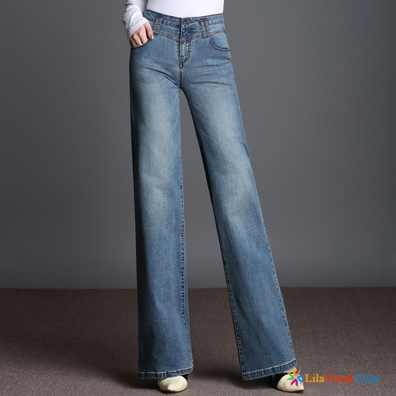 Jeans Mit Großen Löchern Meeresgrün Damen Groß Ausgestellte Jeans Große Größe Gerade