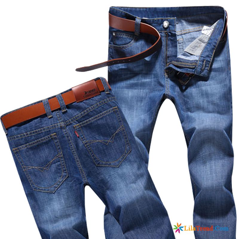 Jeans Mit Weißer Naht Herren Hose Rein Schlank Herren Feder Sale