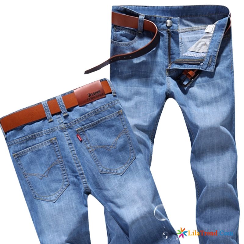 Jeans Mit Weißer Naht Herren Hose Rein Schlank Herren Feder Sale