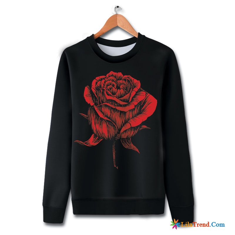 Kapuzenpulli Günstig Kaufen Herren Dunkelfarbig Rose Überzieher Große Größe Mode Herbst Rabatt