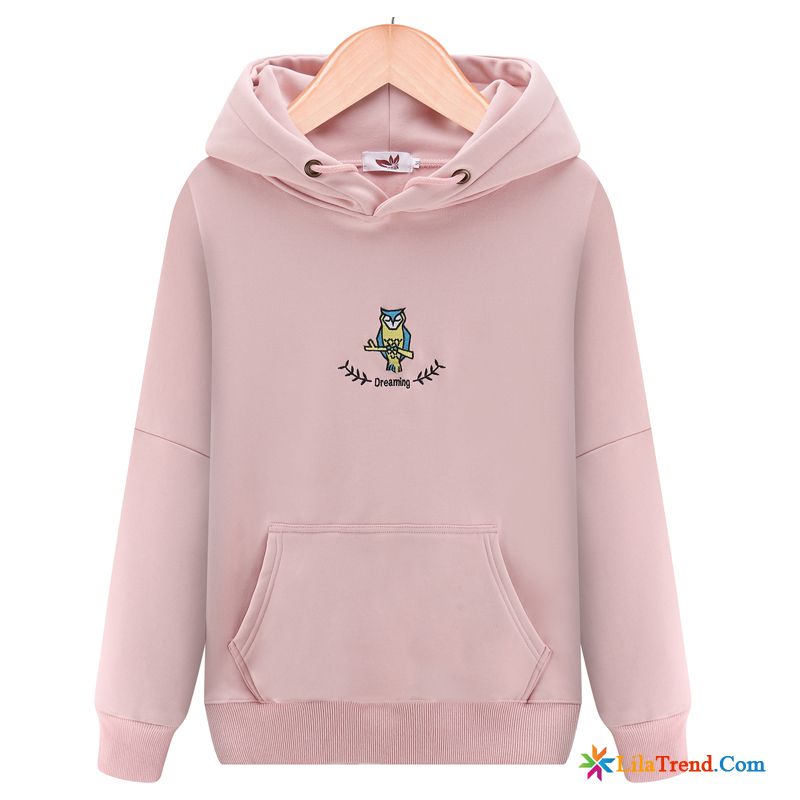 Kapuzenpullis Pink Damen Hellblau Mit Kapuze Lose Feder Trend Hoodies Günstig