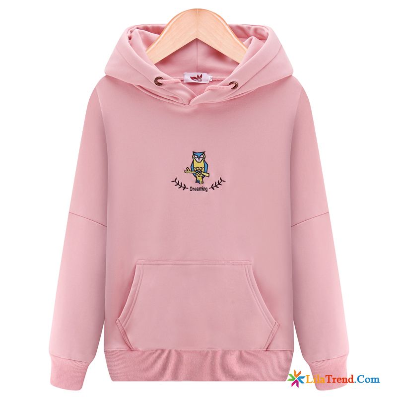 Kapuzenpullis Pink Damen Hellblau Mit Kapuze Lose Feder Trend Hoodies Günstig