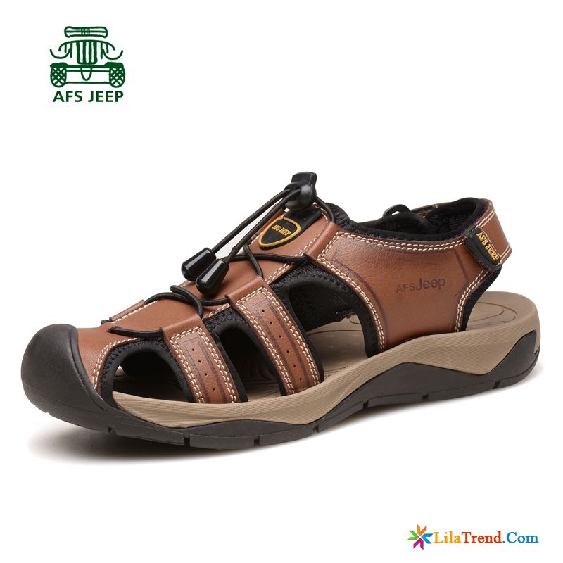 Kork Sandalen Herren Schuhe Draussen Trend Sandalen Echtleder Günstig