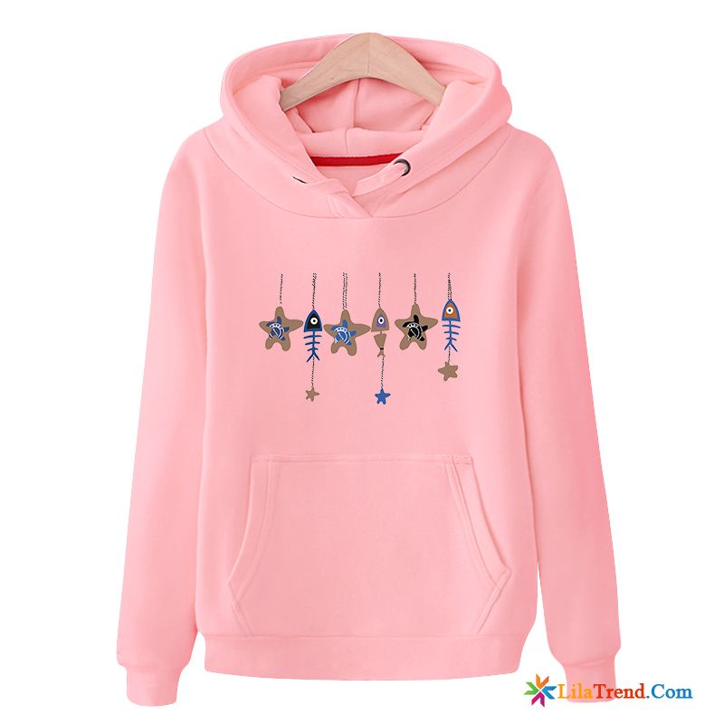 Kragen Kapuzenpullis Damen Drucken Lose Feder Hoodies Trend Kaufen