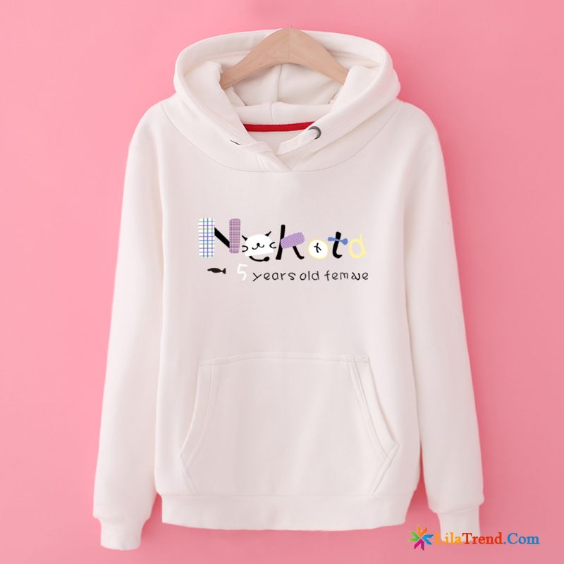 Kragen Kapuzenpullis Damen Drucken Lose Feder Hoodies Trend Kaufen