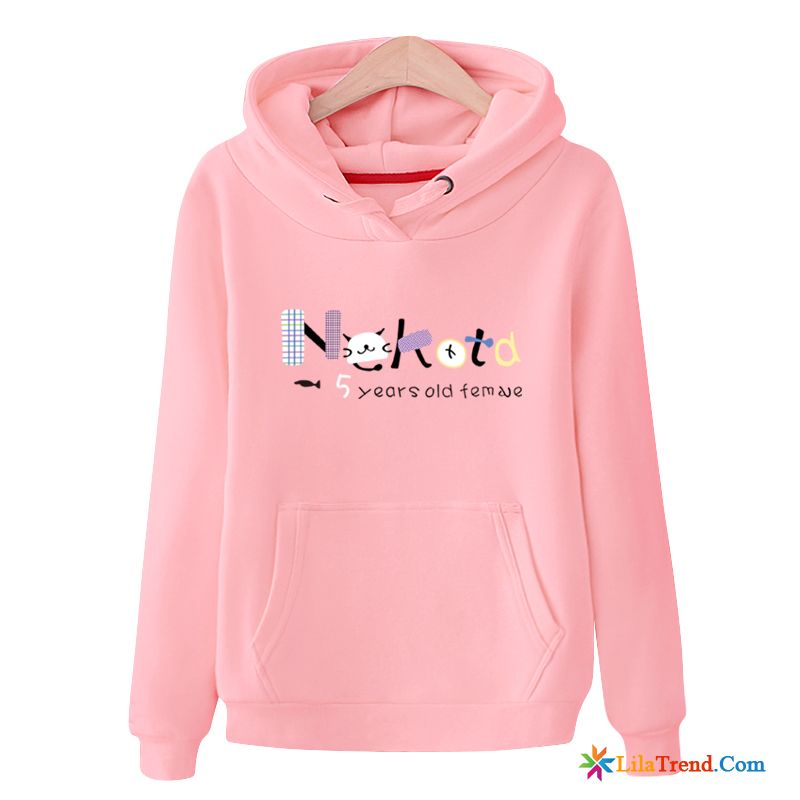 Kragen Kapuzenpullis Damen Drucken Lose Feder Hoodies Trend Kaufen