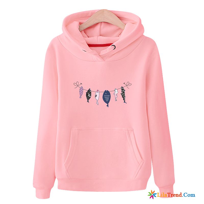 Kragen Kapuzenpullis Damen Drucken Lose Feder Hoodies Trend Kaufen