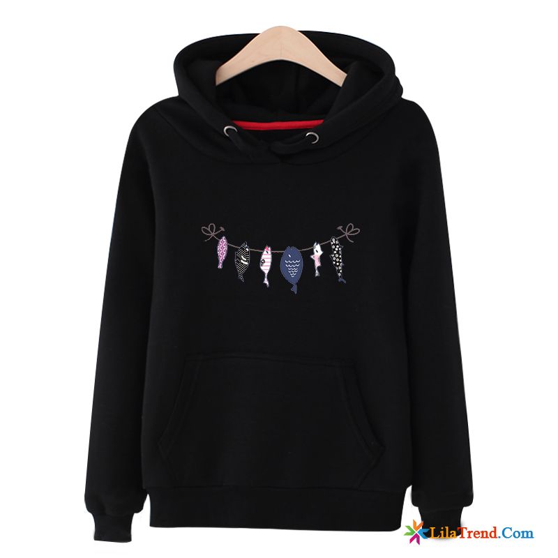 Kragen Kapuzenpullis Damen Drucken Lose Feder Hoodies Trend Kaufen