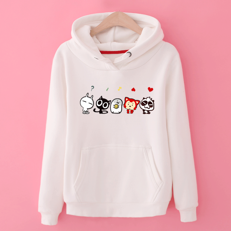 Kragen Kapuzenpullis Damen Drucken Lose Feder Hoodies Trend Kaufen