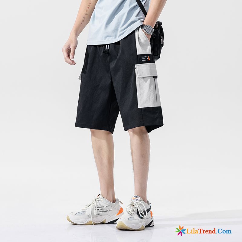 Kurze Chino Hose Herren Lose Outwear Sommer Geschnittene Hose Trendmarke Günstig