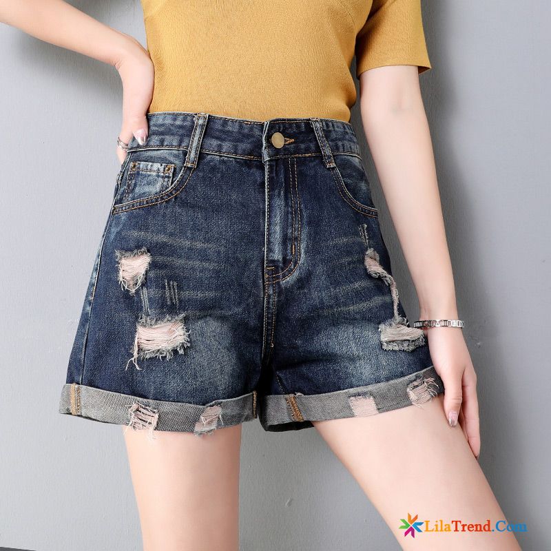 Kurze Hosen Mit Schlag Damen Weiß Blau Trend Hot Pants Kurze Hose Outwear